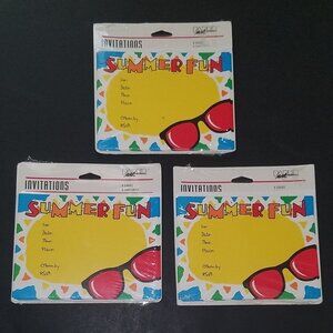 NEW 3 Packs Summer Fun Invitations Lot (8 Cards/Envelopes Per Pk) Sunglasses Sun